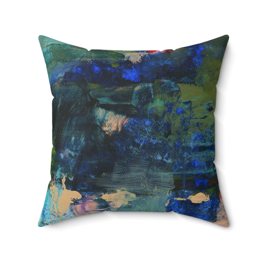 Faux Suede Pillow - View Over the Lake