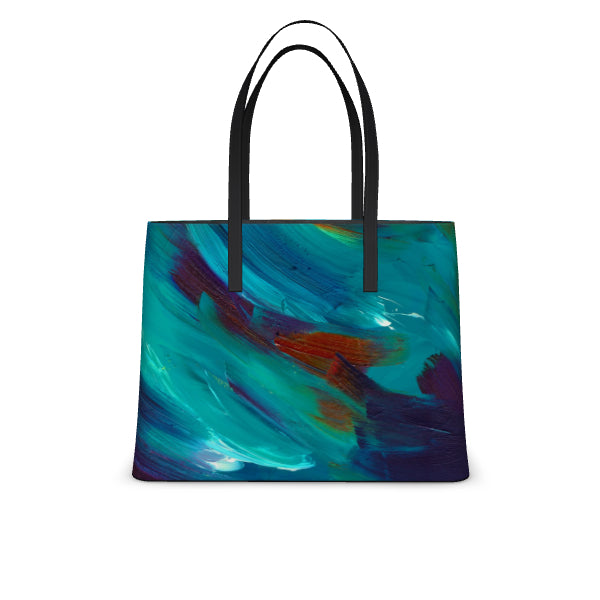 Leather Tote - Ocean Swell
